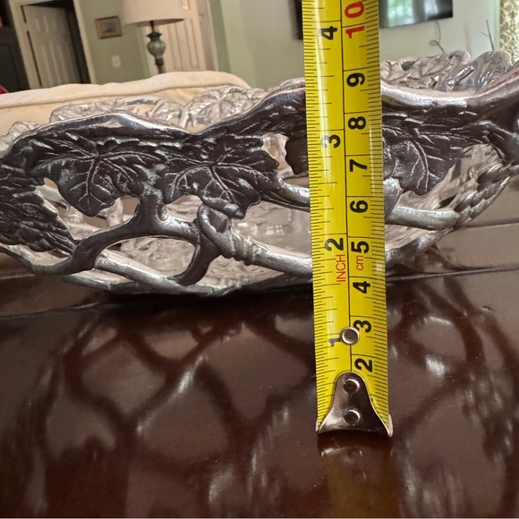 Arthur Court Silver Metal Lattice Grape Leaf Serving Decorative Bowl - Picture 11 of 13